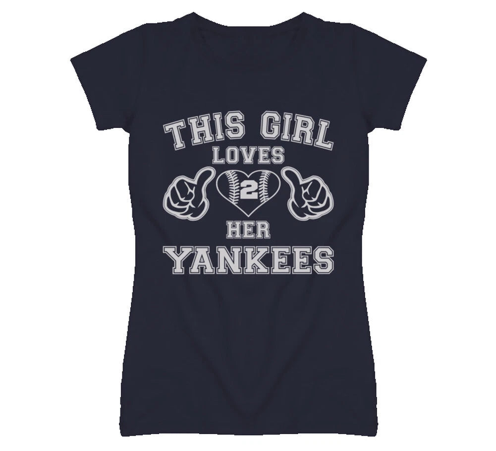 This Girl Loves Her New York Yankees Heart Baseball T Shirt