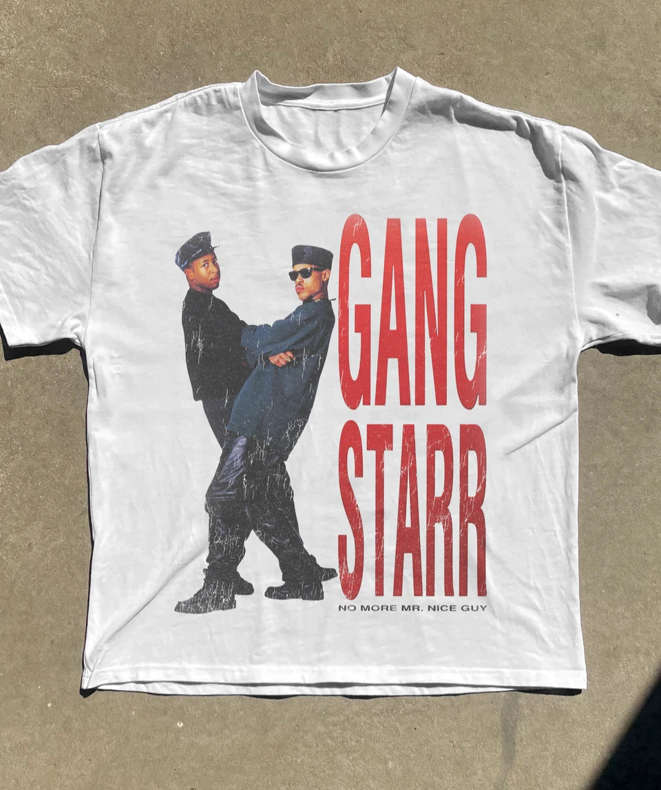 Gang Starr No More Mr Nice Guy T Shirt Hip Hop Vintage Graphic Tee S-5XL