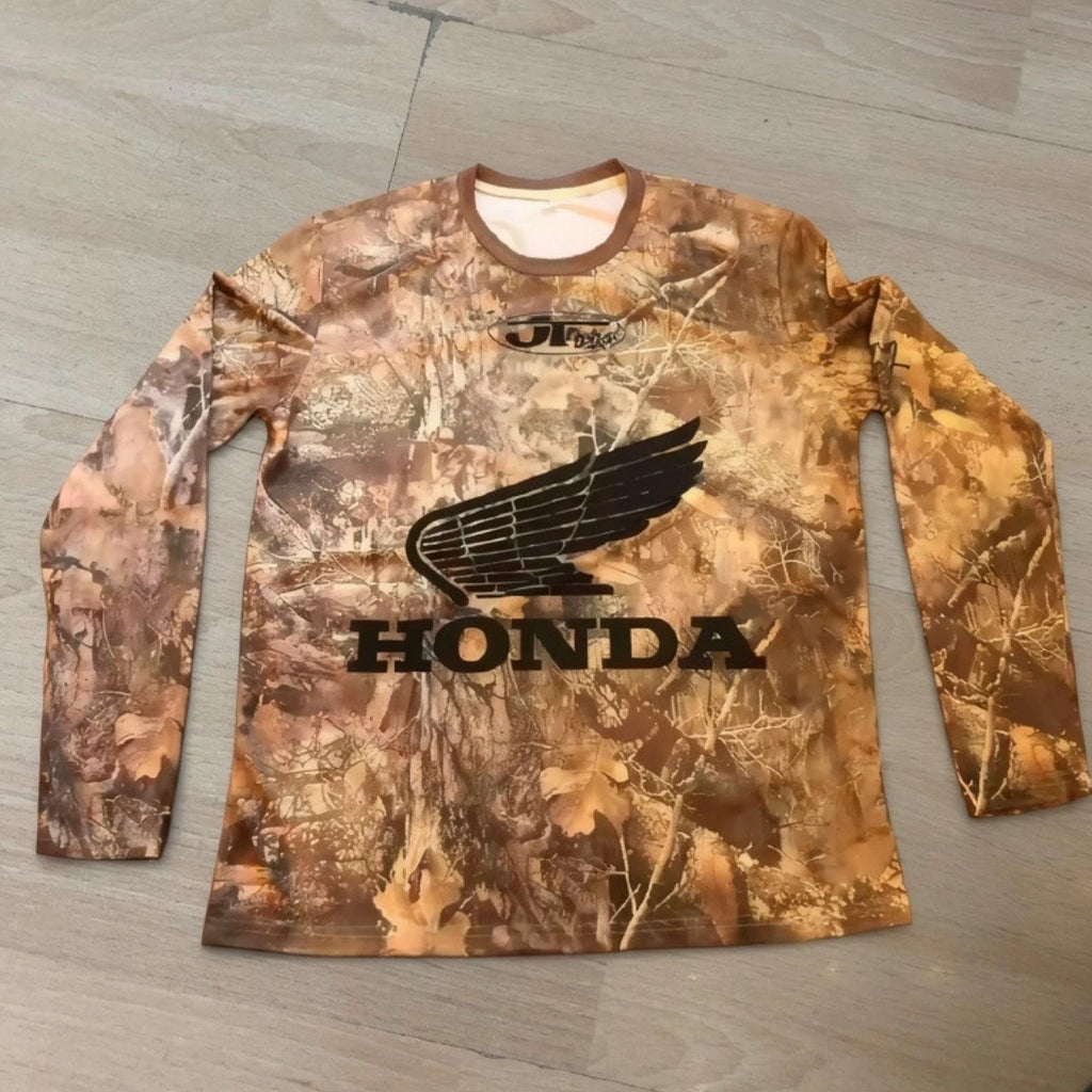 Honda Men's Brown and Tan T-shirt