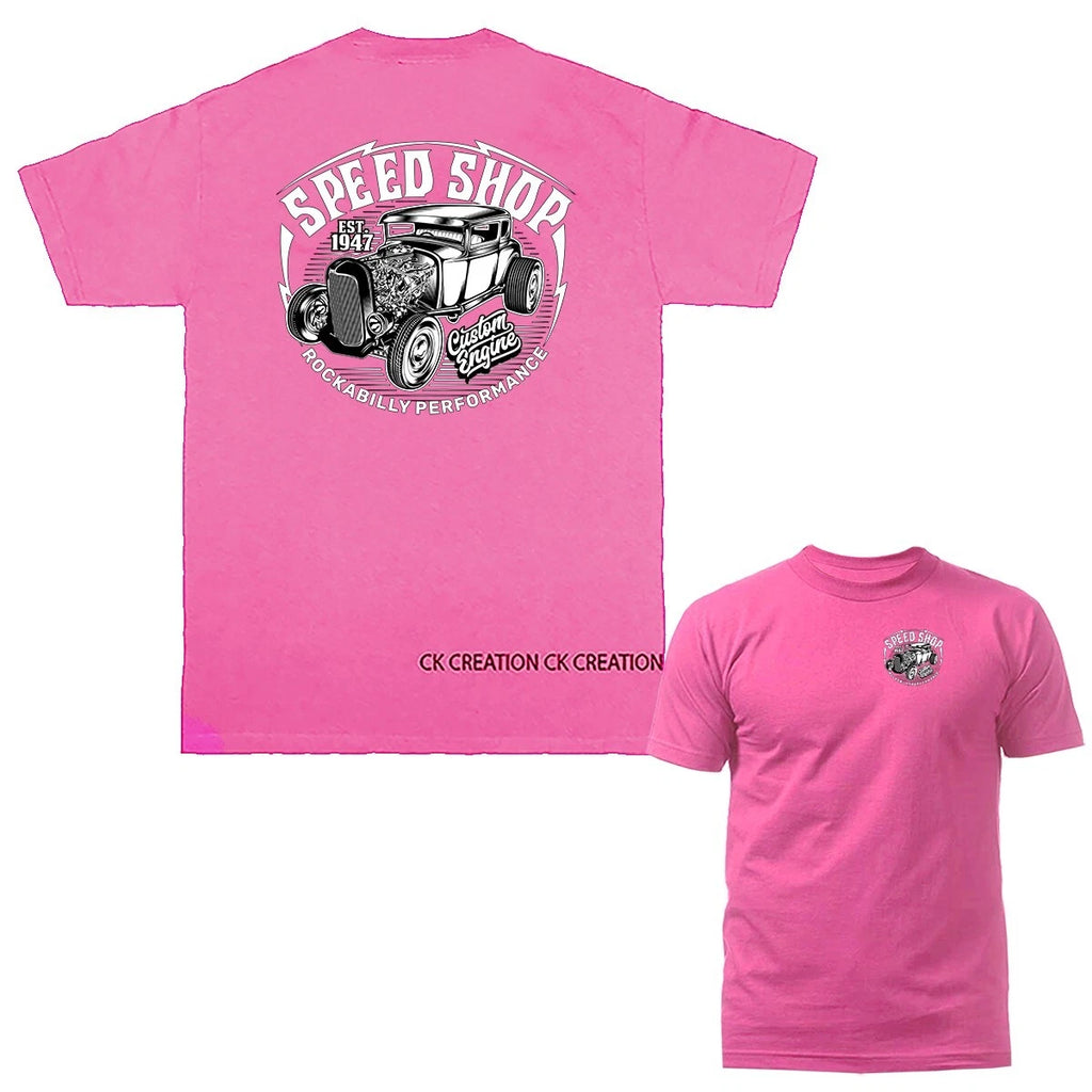 Speed Shop Hot Rod Garage Classic Vintage Car Automobile Graphic T-shirt