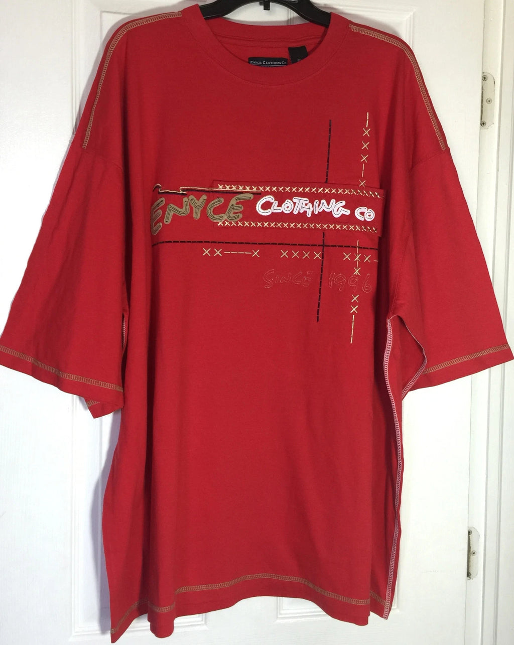 Men Big men 4x Tee shirt short sleeve urban with applique and prints NWT