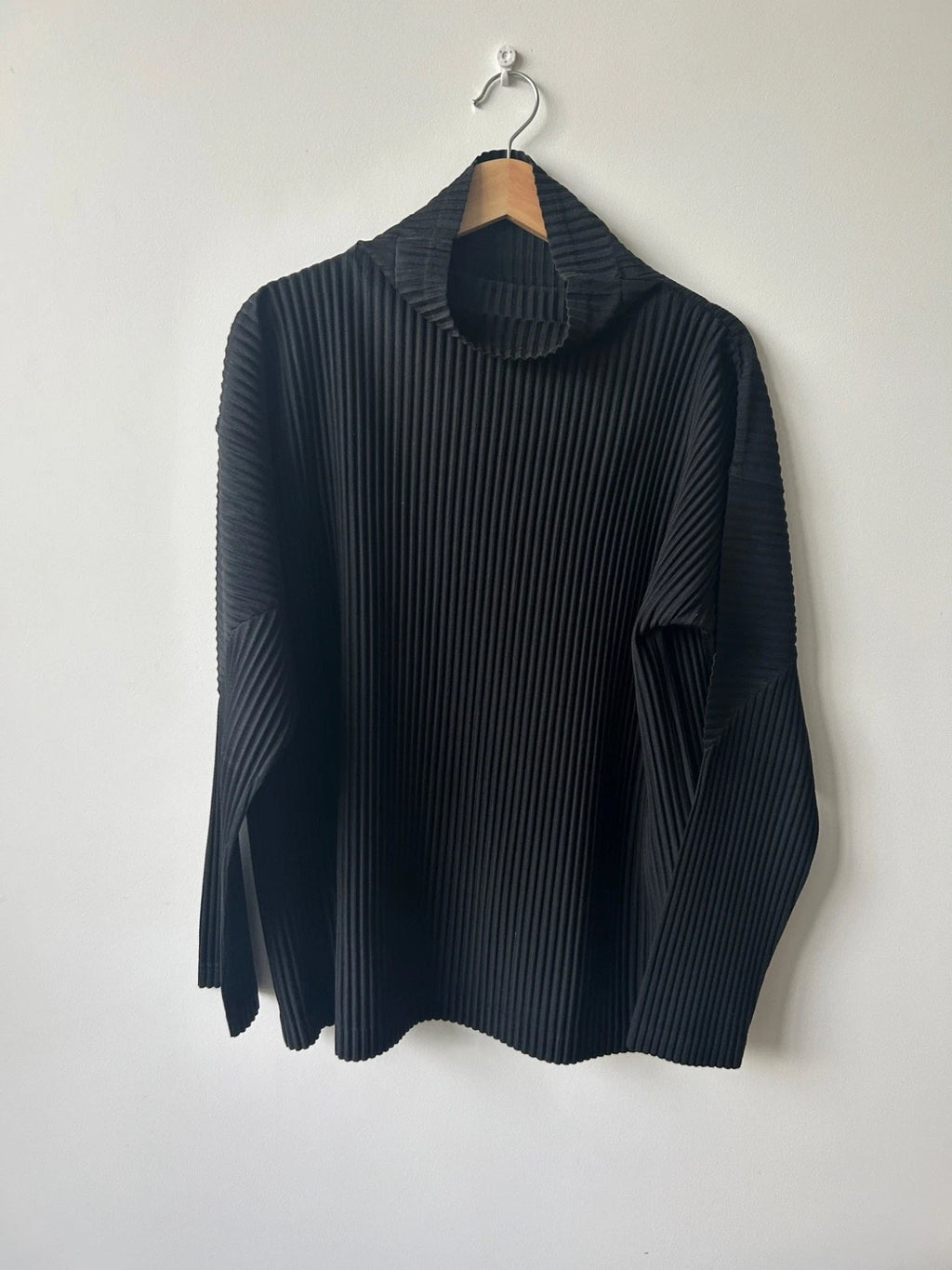 Homme Plisse Issey Miyake Shirt Jumper Long Sleeve Black Size 2