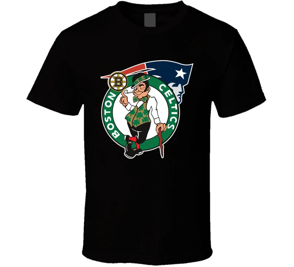Boston Pro Sports Teams Logo Mashup City Fan T Shirt