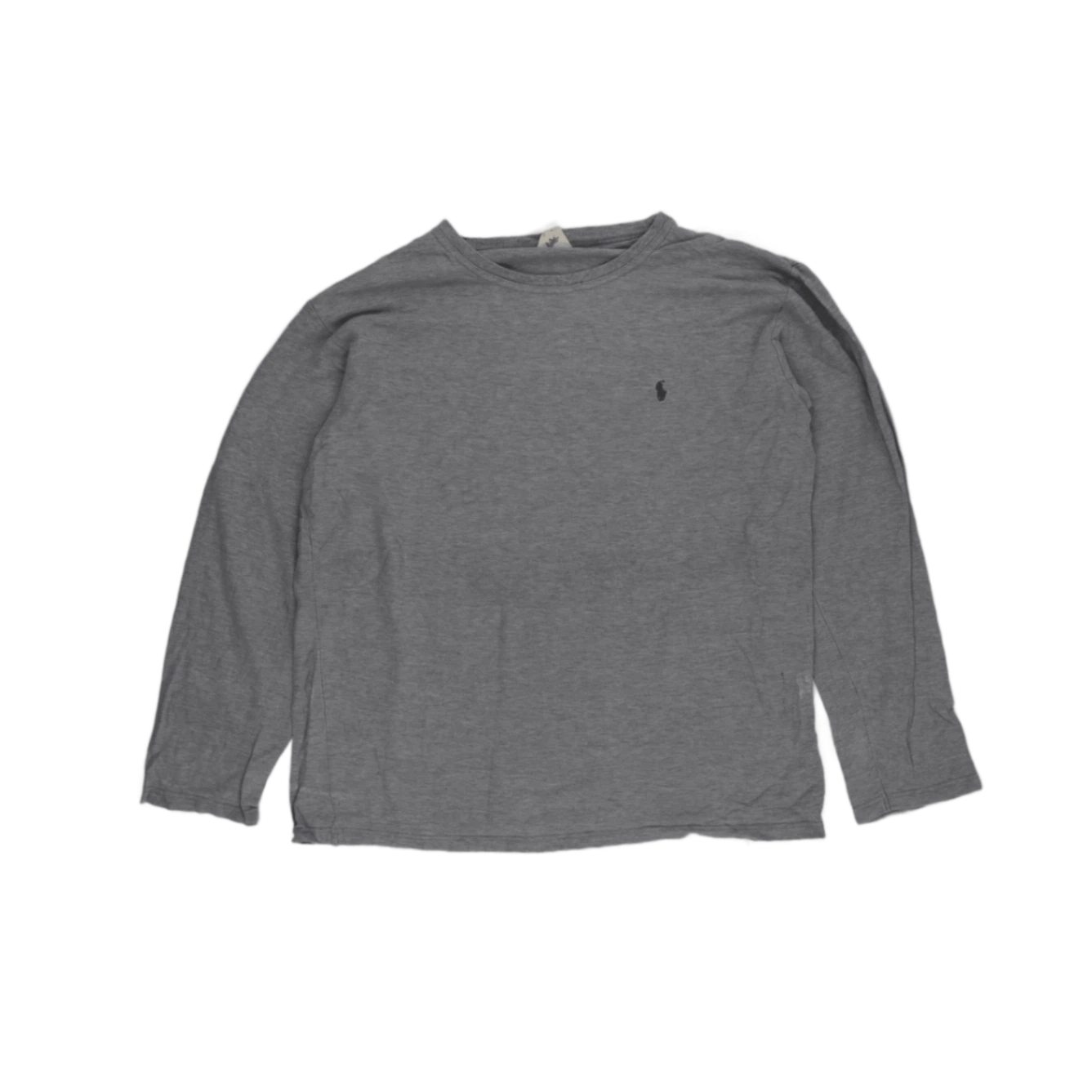 Polo Ralph Lauren Men's Gray Crew Neck Long Sleeve Cotton T-Shirt Size M