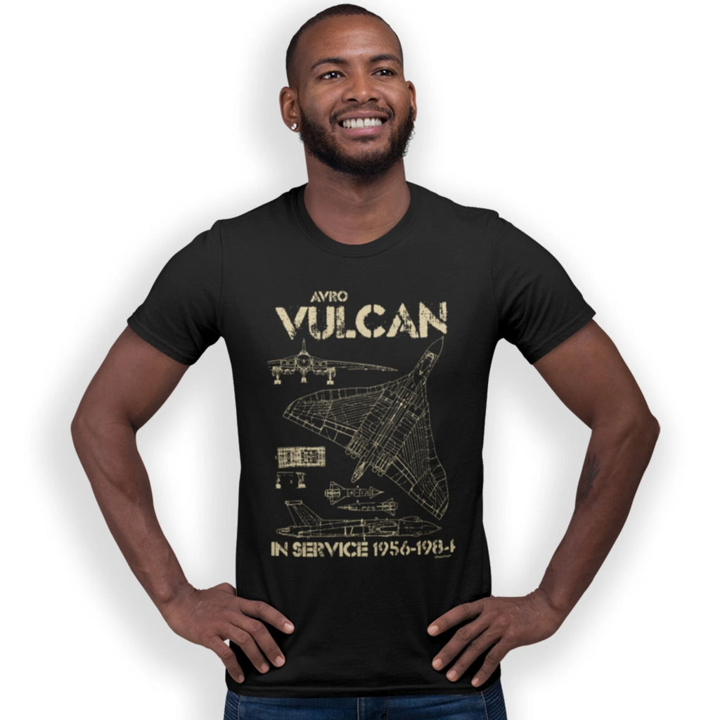 AVRO Vulcan RAF Strategic Bomber T-Shirt Plane Aircraft Blueprint Size S - 5XL