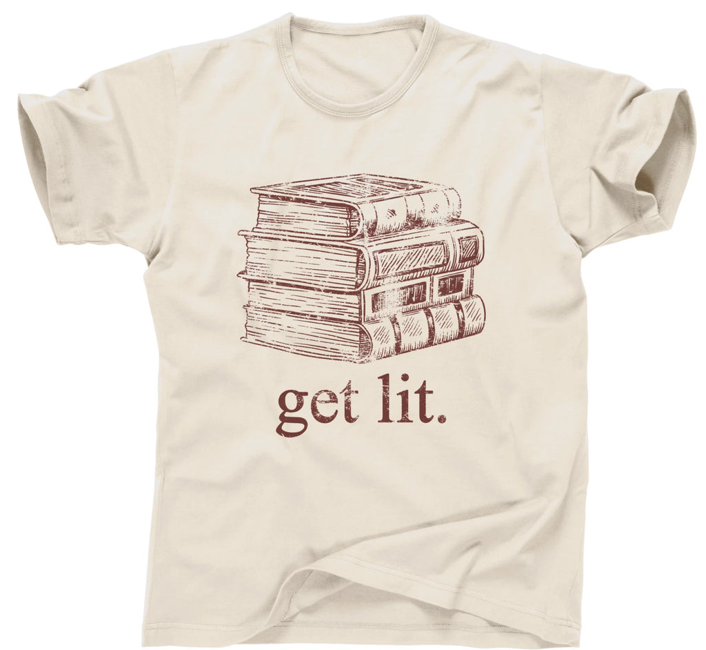 Get Lit T-Shirt – Vintage Book Club Graphic Tee for Readers Who Still Feel Ink