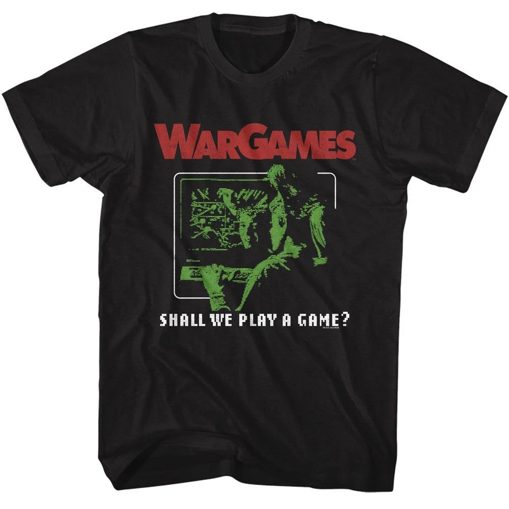 Wargames - Play A Game - American Classics - Solid Black Adult Short Sleeve T-Sh