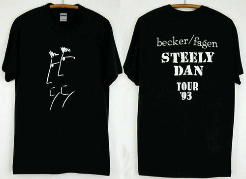 1993 Steely Dan Tour T-Shirt Vintage Unisex 2 Sides Black Cotton Tee