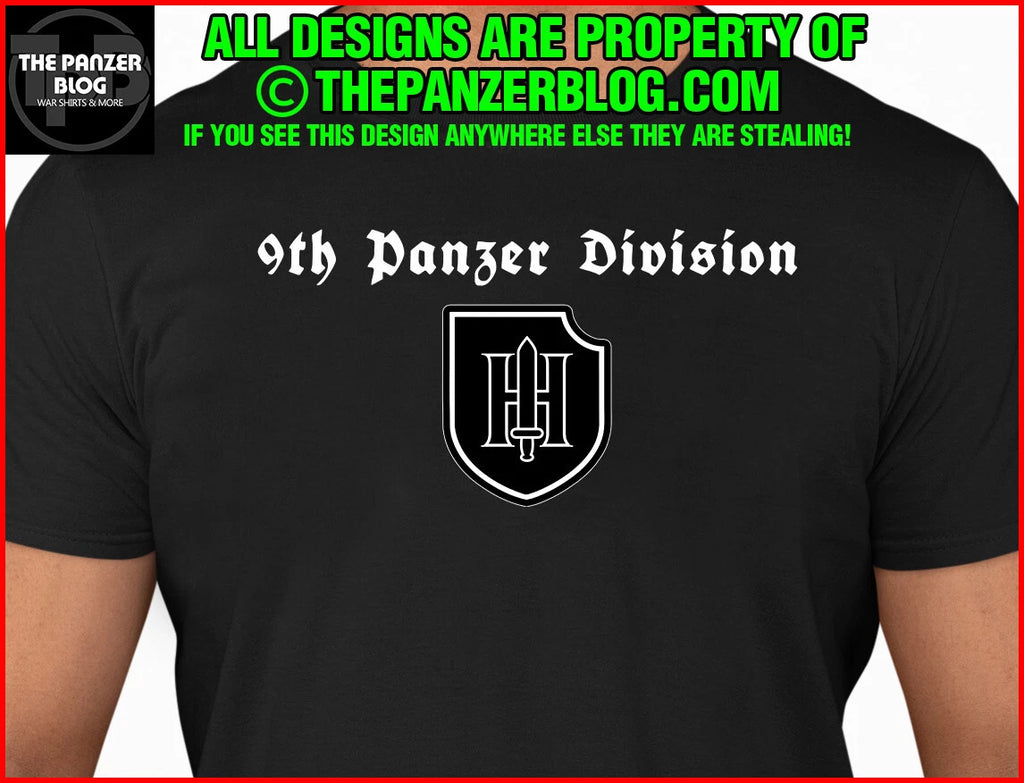 9th Panzer Division Insignia T-Shirt WWII German Soldier Gift