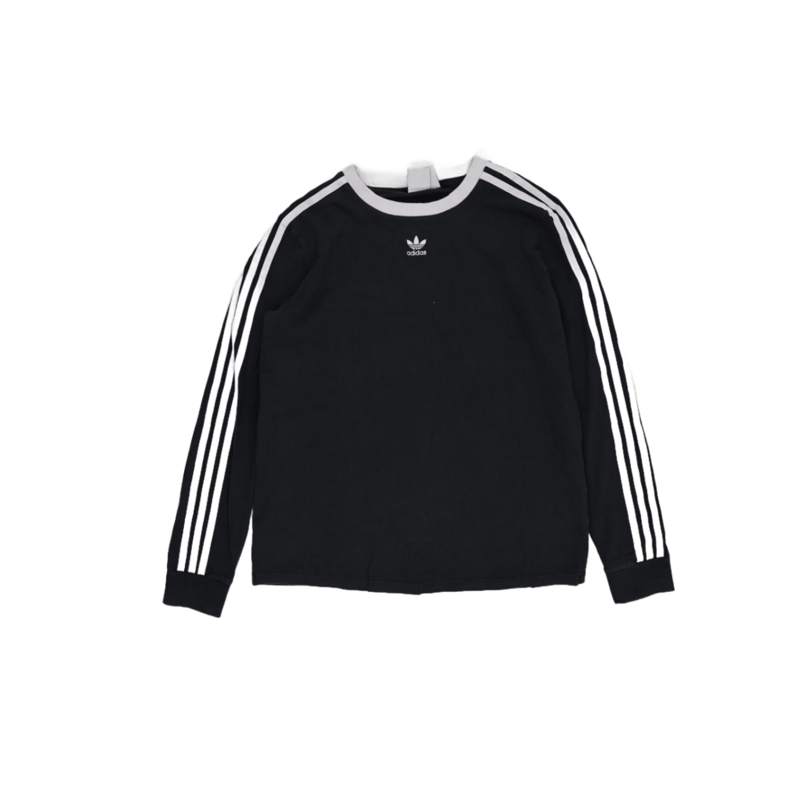 Adidas Men's Black Crew Neck Long Sleeve Cotton T-Shirt Size L