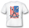 Old Bastard guns and knuckles american flag  black or white tee