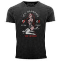 Neverless® men's T-shirt vintage shirt print shirt pin up girl racing design