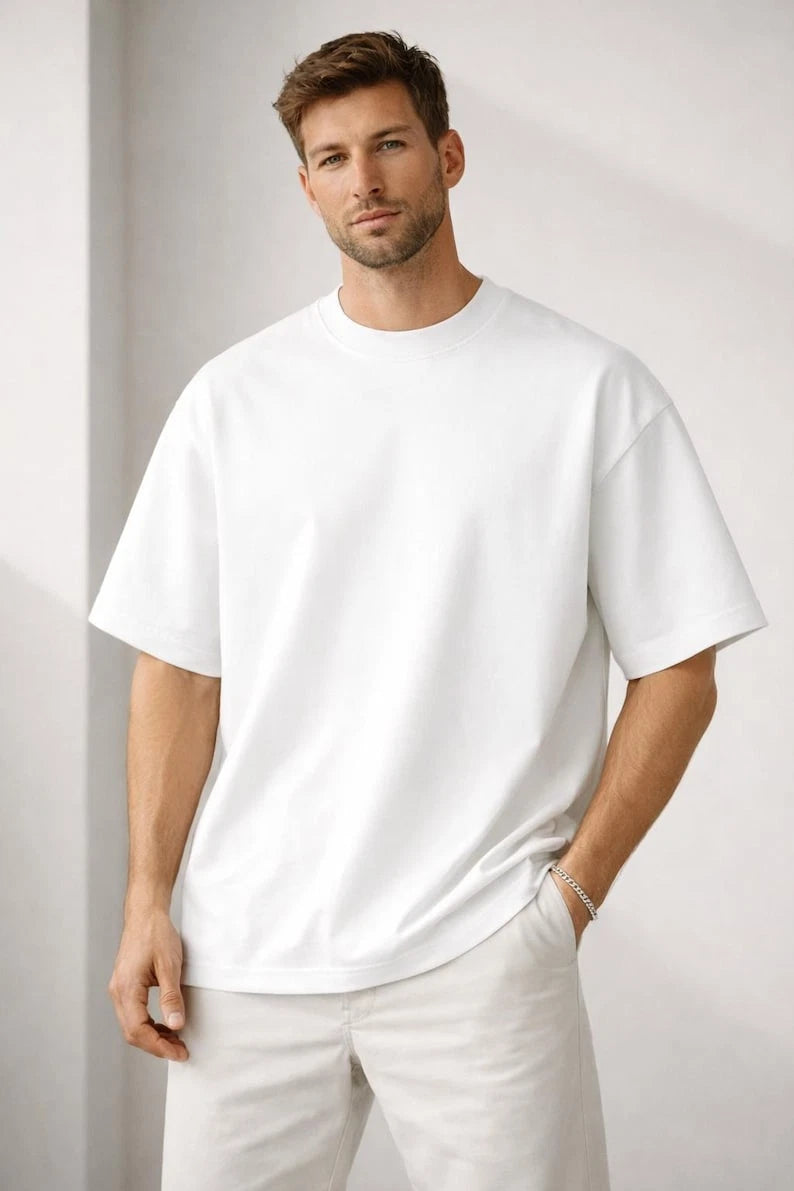 Heavyweight Oversized White T-Shirt for Men