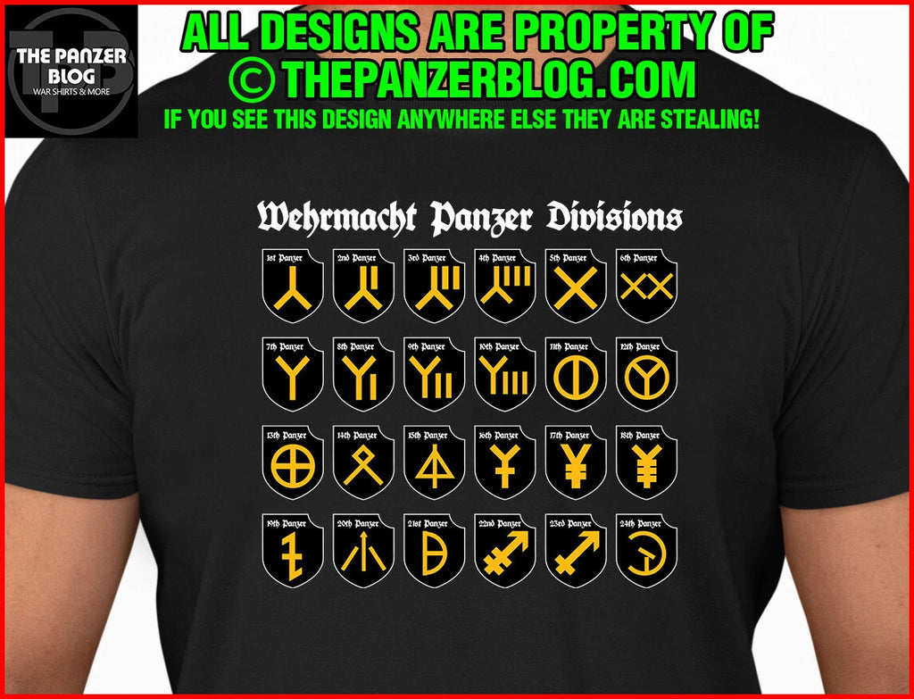 Wehrmacht Panzer Divisions T-Shirt German Army War Gift