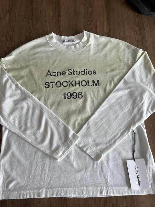 Acne Studios Long Sleeve T-Shirt White Size S – New With Tags – Logo Tee