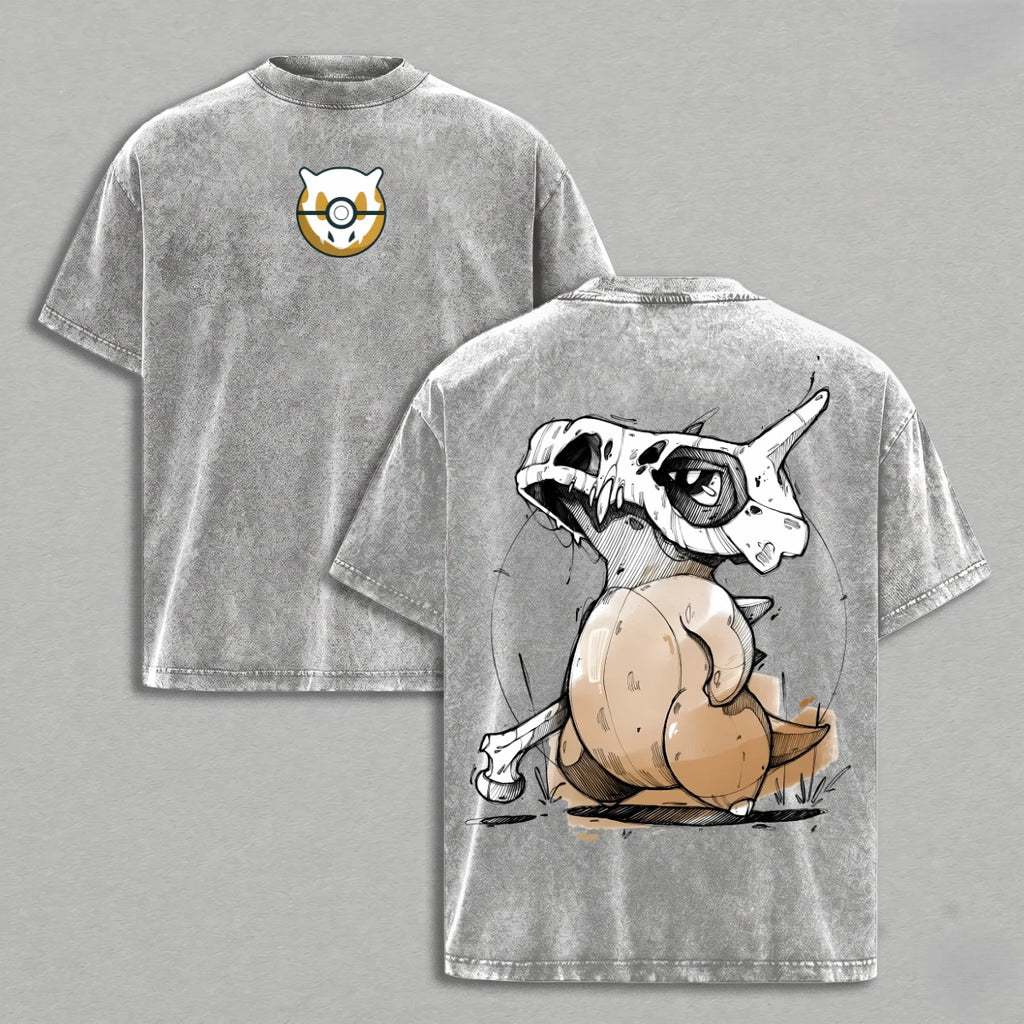 Cubone T-Shirt Heavyweight Cotton Anime Oversized Men Clothing Gift Birthday