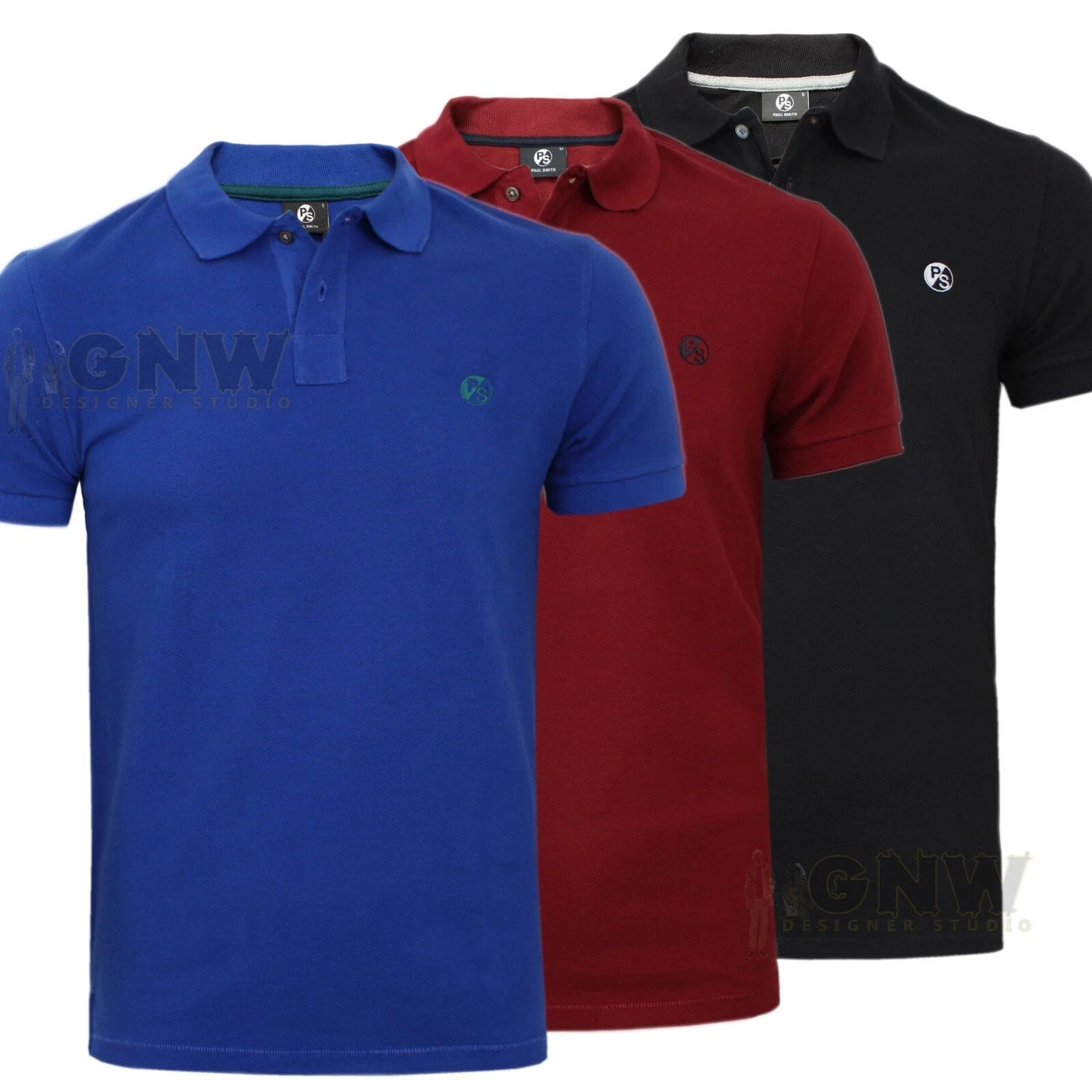 PAUL SMITH MEN SS P/S LOGO POLO T-SHIRT S-XXL SLIM FIT COTTON NEW WAS £65.00