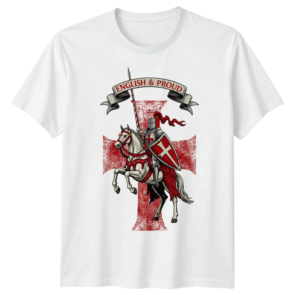 St Georges Day T-Shirt England Knight Horse English Flag Men Women Unisex Top