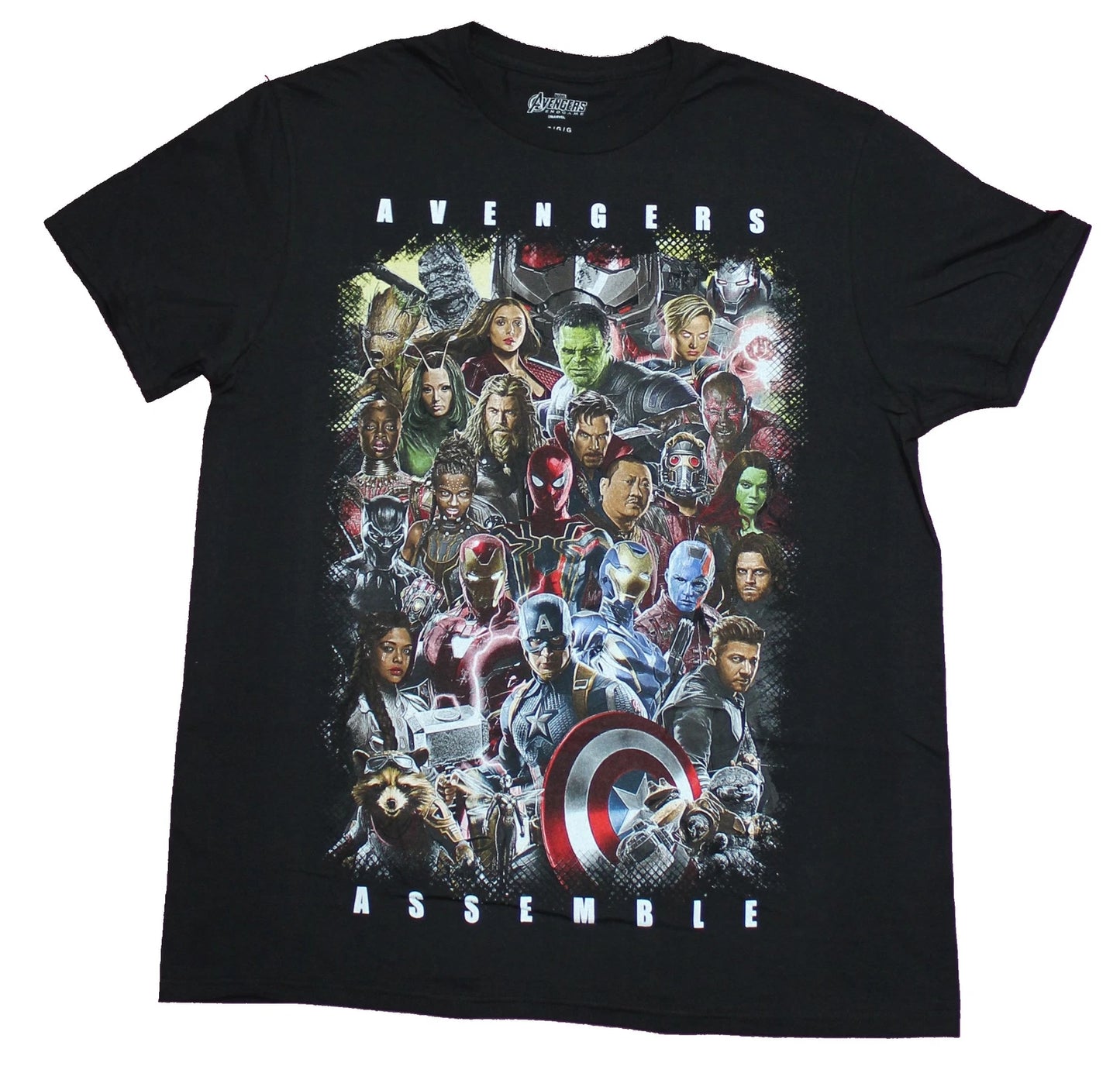 Avengers MCU End Game Mens T-Shirt  - Assemble Group Shot of Every MCU Character