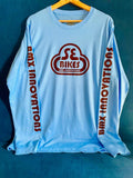 SE Bikes BMX  Innovations Size Large Long Sleeve Shirt Light Blue