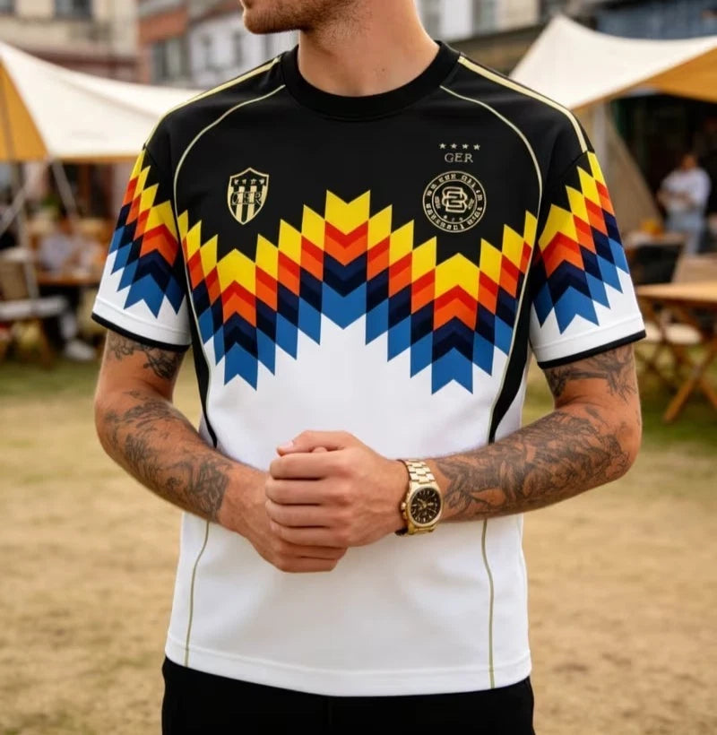 Germany Soccer Jersey Mens T-Shirt Retro 90 World Cup 2026 Black White S-XXXL