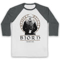 VIKINGS BJORN IRONSIDE NORSE SAGA HISTORY VIKING 3/4 SLEEVE BASEBALL TEE