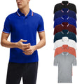Mens Short Sleeve Polo Shirt Plain Single Tipping Collar with Pocket M - XXL