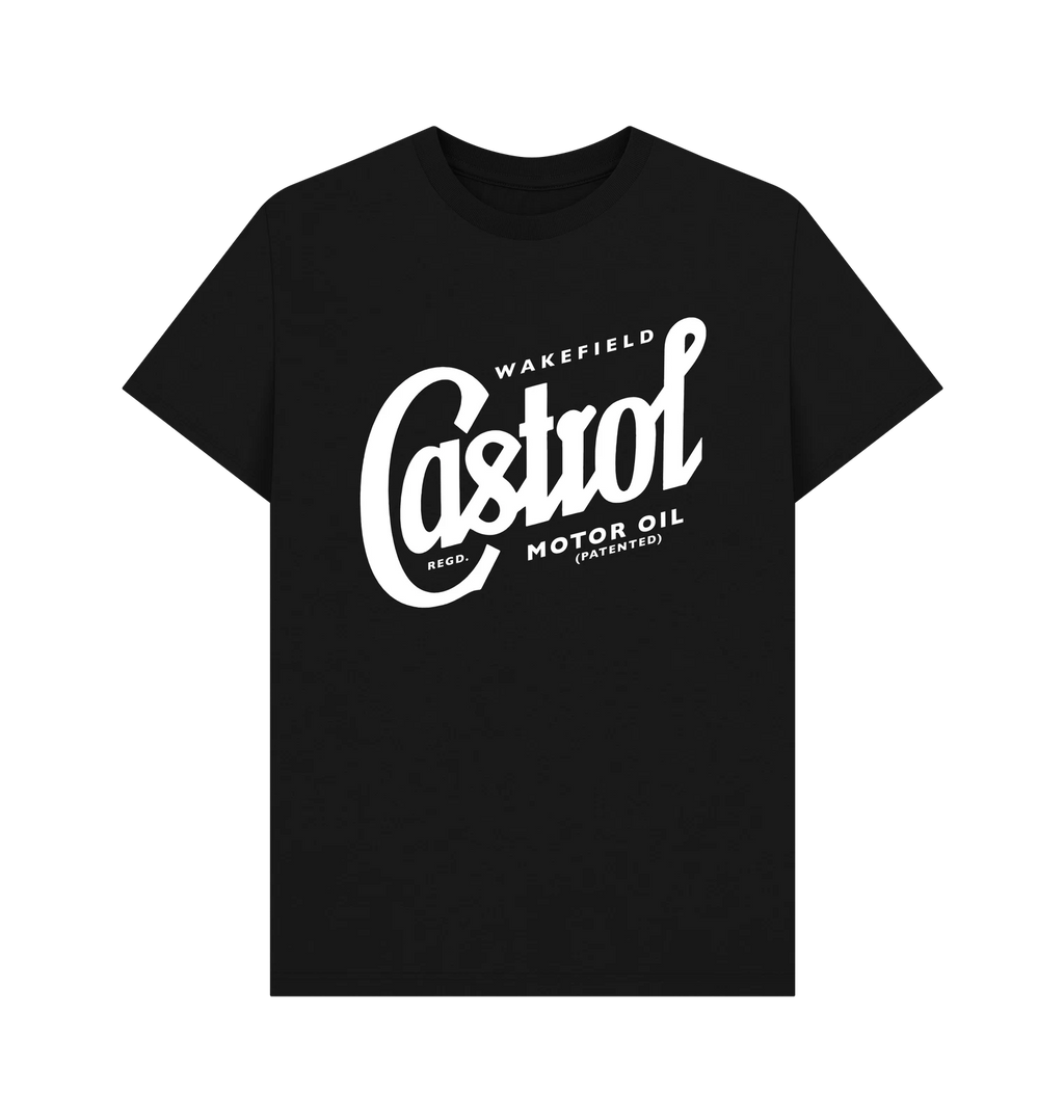 PREMIUM OFFICIAL Castrol Castrol Classic Logo Wakefield 1 Script Black T-Shirt