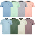 Men's Cotton Ringer T-Shirt Retro Vintage Jersey Crew Neck Top Tee Pastel Colour