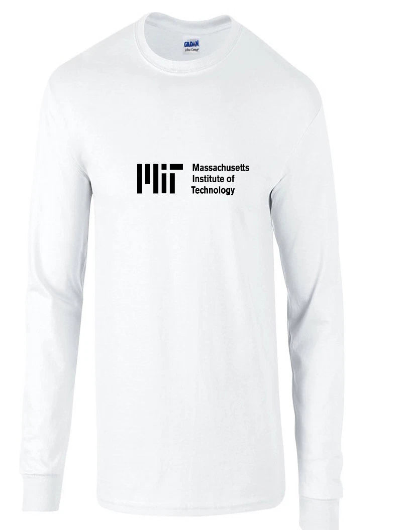 MIT T-shirt Massachusetts UNIVERSITY SCIENCE Geek Black White Long Sleeve Shirt