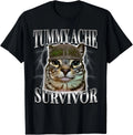 Tummy Ache Survivor Cat Meme Funny Saying Cats Animals T-Shirt unisex T-Shirt