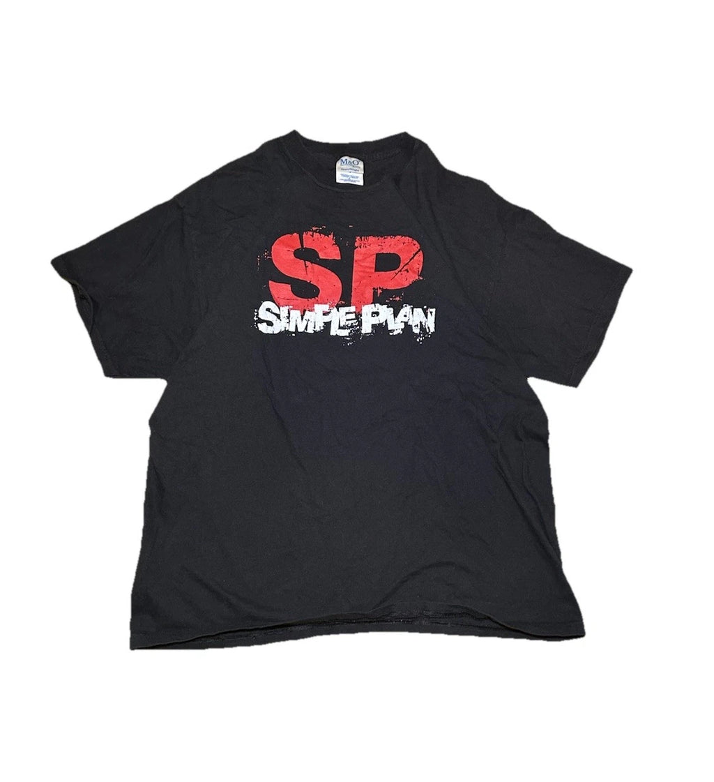 Vintage Simple Plan T Shirt SP Logo Band Tee Men’s Size XL Black