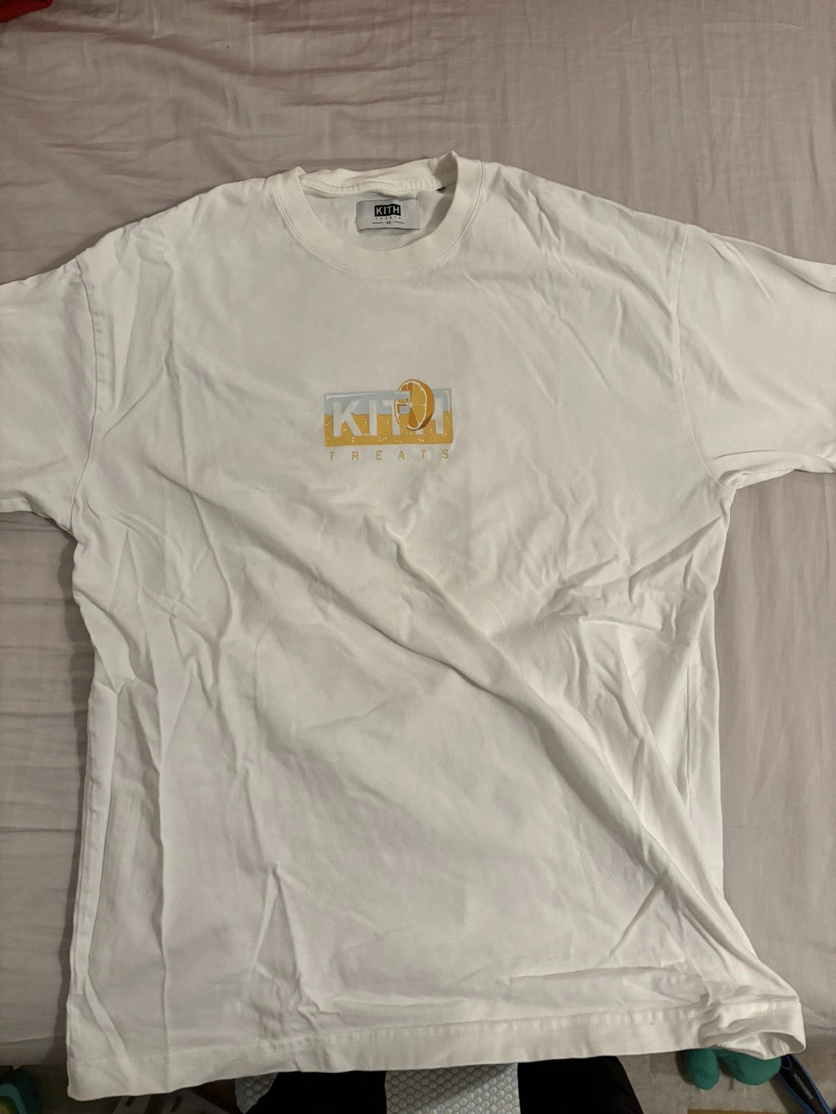 Kith Treats Orange Graphic Tee White XS Brand Slim Fit