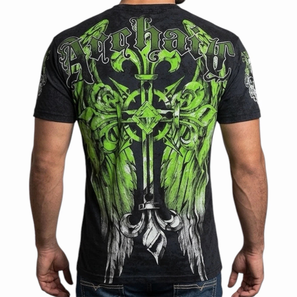 ARCHAIC by AFFLICTION Black WRETCH Wings Short Sleeve Slim Fit T-shirt