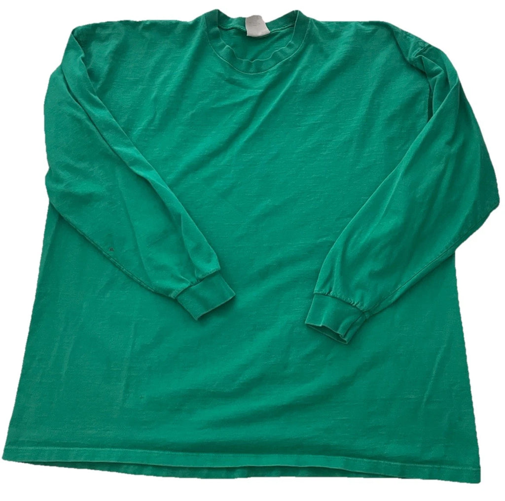 Blank Long Sleeve Vintage Green Heavyweight T-shirt XXL Pluma Made In USA