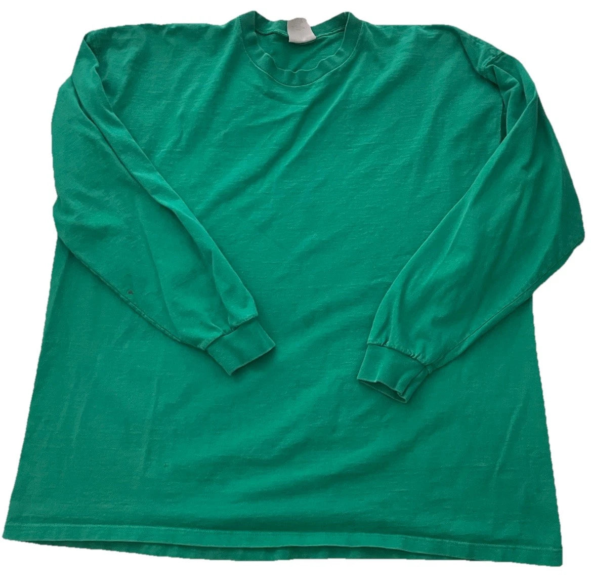 Blank Long Sleeve Vintage Green Heavyweight T-shirt XXL Pluma Made In USA