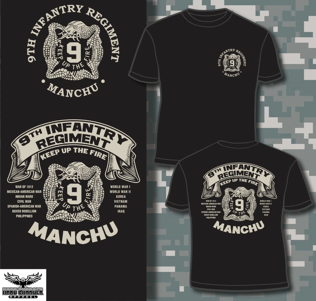 US Army 9th Infantry Regiment Manchu Fort Ord,  Fort Lewis, Fort Carson T-shirt