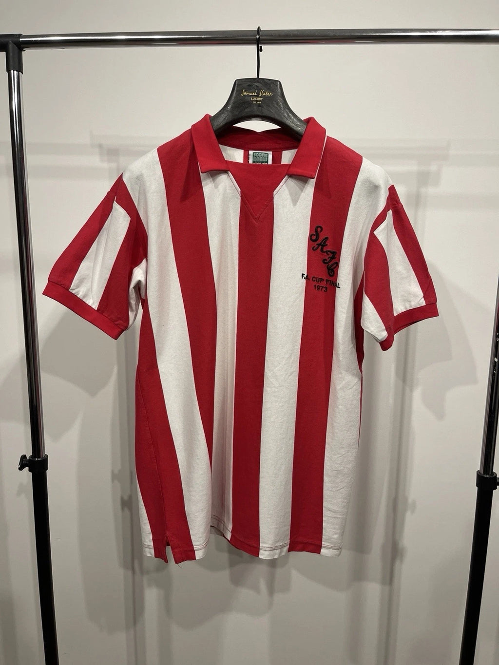 Sunderland AFC 1973 FA Cup Final Retro Football Shirt Jersey Score Draw Size L