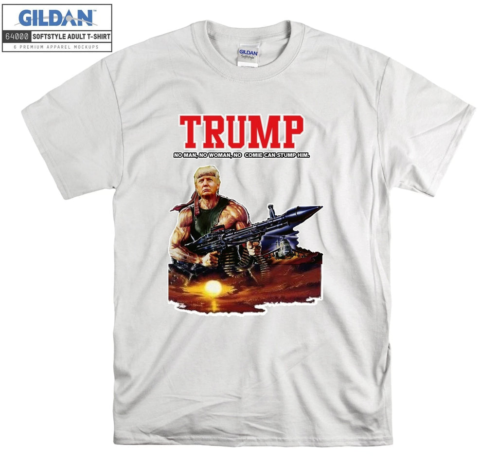 Rambo Pun Trump T-shirt Print Vintage Cool T shirt Men Women Unisex Tshirt 3615