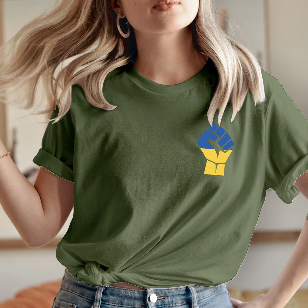 I STAND WITH UKRAINE T-SHIRT Support Ukrainian PUCK PUTIN  Tshirt CHEST_39UK