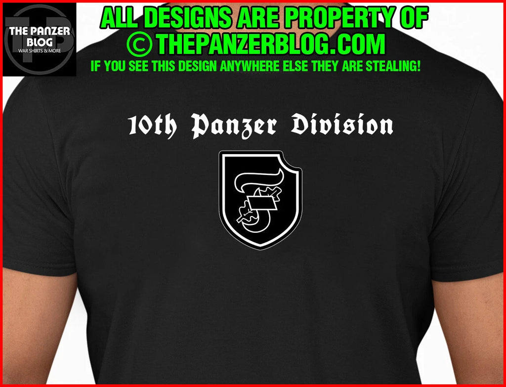 10th Panzer Division Insignia T-Shirt WWII German Soldier Gift