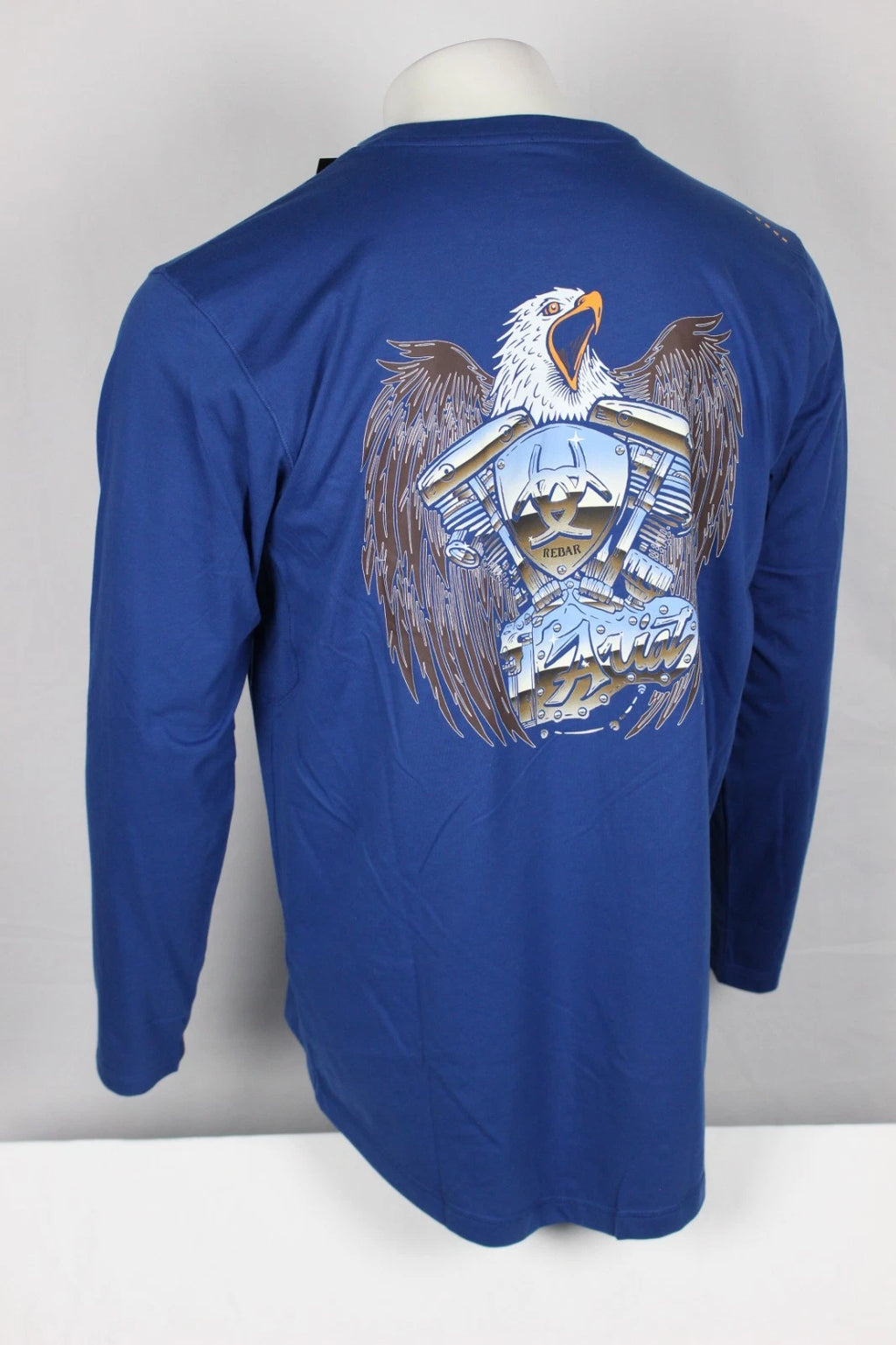 Ariat Men's Rebar Workman Chrome Moto Eagle Long Sleeve T Shirt Glacier 10052670