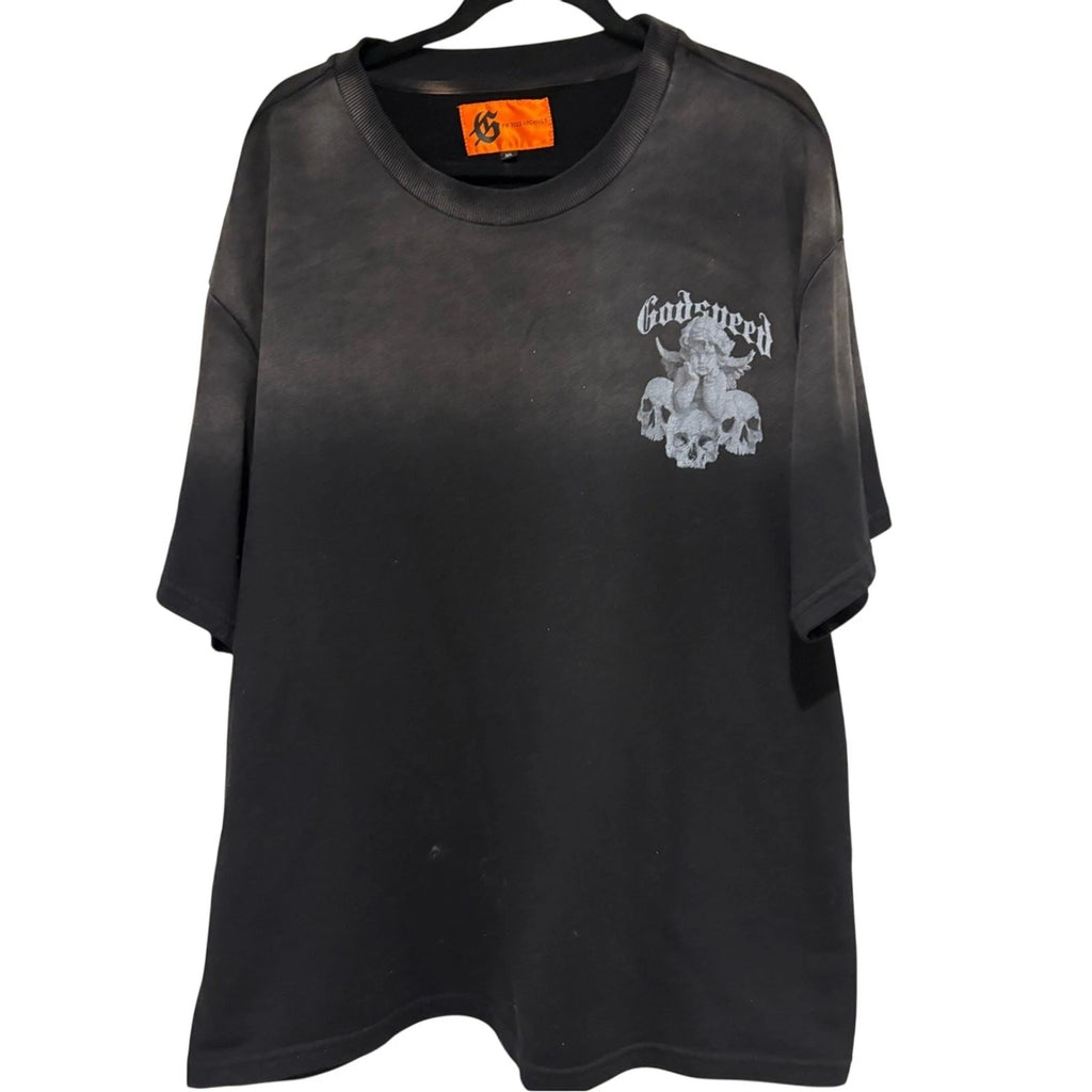Godspeed FW23 Archives Angel Skull T-Shirt XL Black Streetwear Graphic Oversized