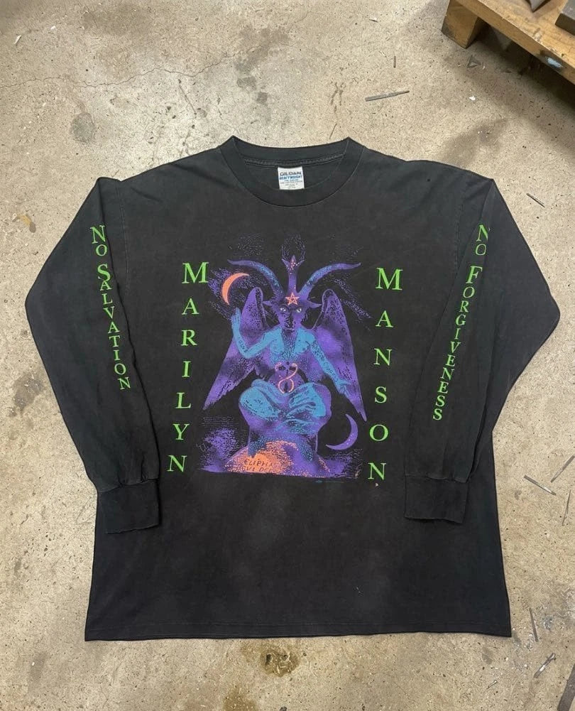 Vintage Marilyn Manson XL Long Shirt 90s GILDAN When I’m God Everyone Dies VTG
