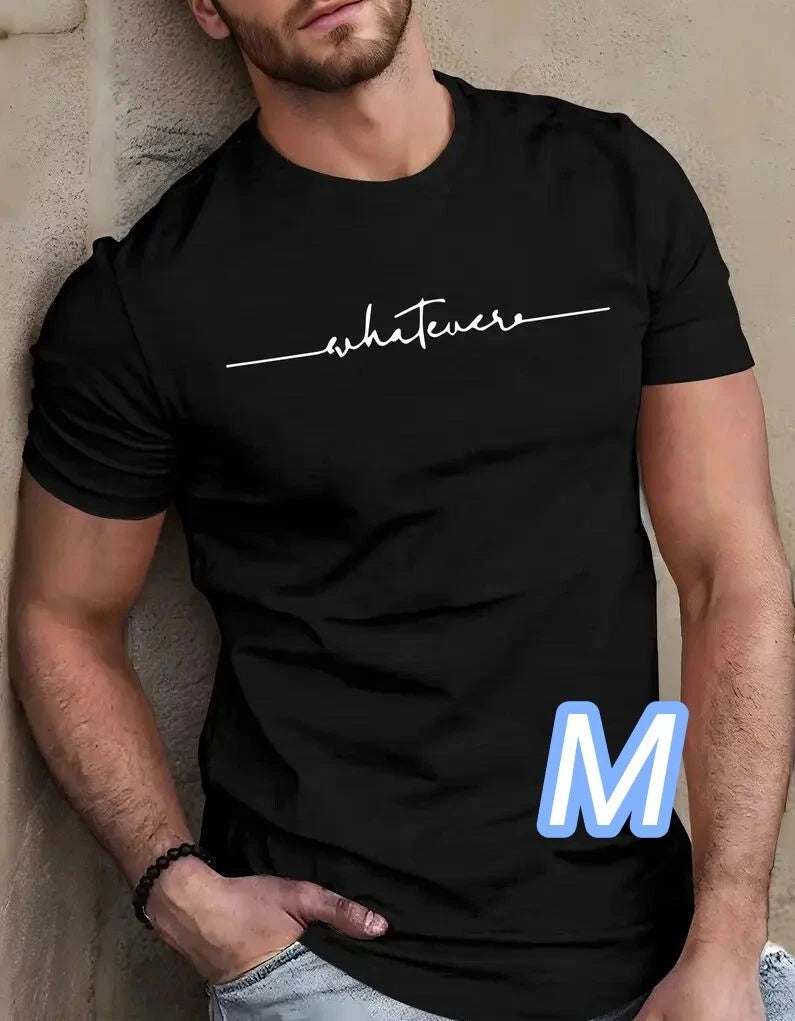 Premium T Black M size Whatever Dry Size Simple T shirt