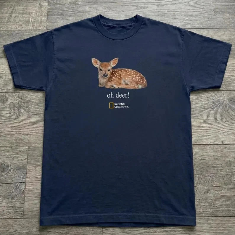 Vintage Style National Geographic Oh Deer Graphic Tee