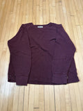 Ruff Hewn Shirt Men's Size M Burgundy Thermal Long Sleeve Round Henley Tee