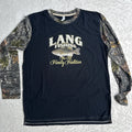 NWT Inkpixi Code Five Custom Graphic Long Sleeve Tee, Men's Sz XL, Lang Fishing