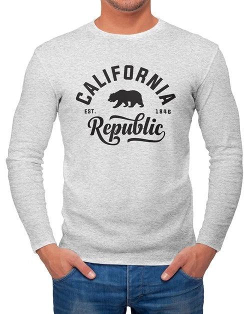 Men's Long Sleeve California Republic Bear Long Sleeve Shirt Neverless®