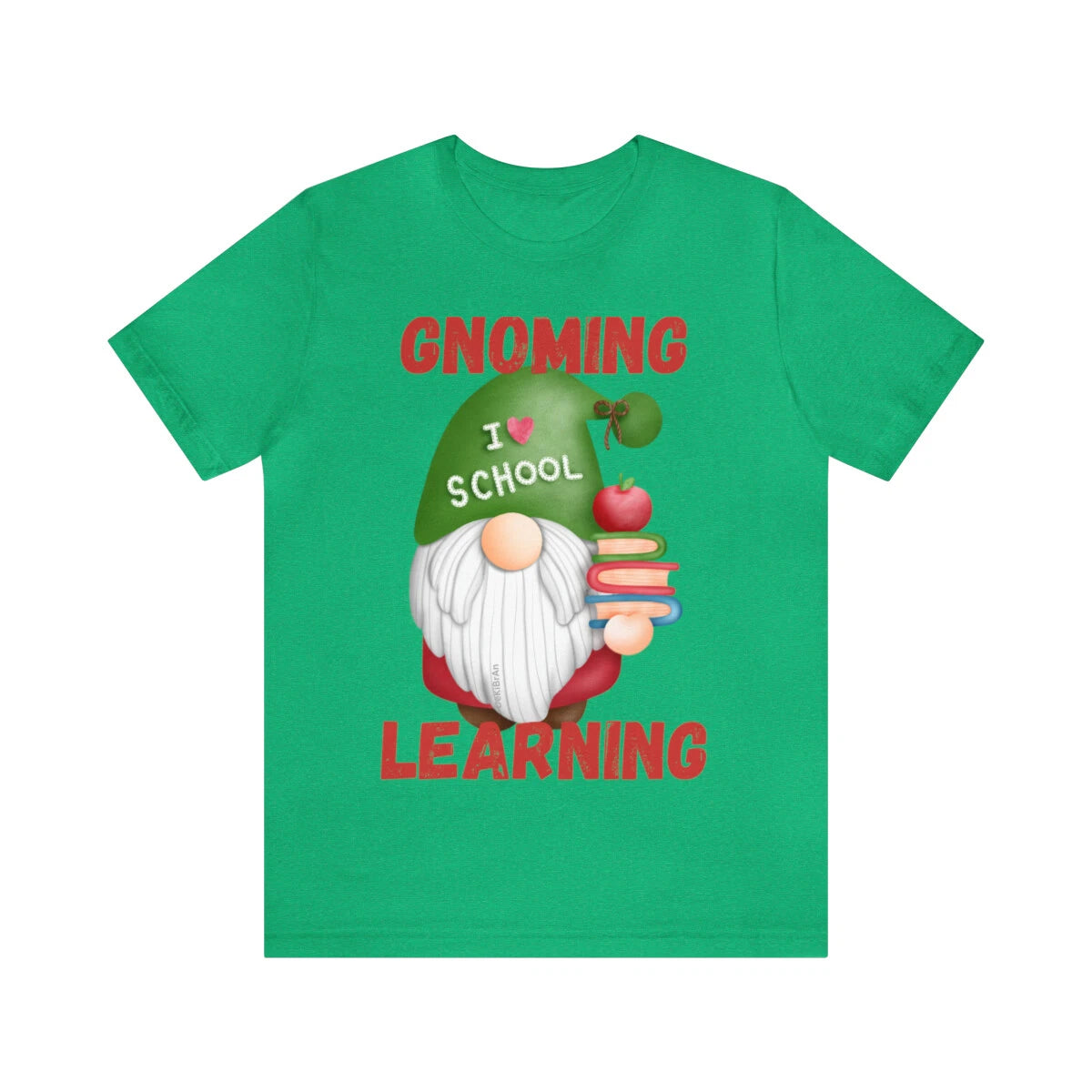 I Love School Learning Gnome Teacher Custom Graphic Unisex Jersey Tee Tshirt